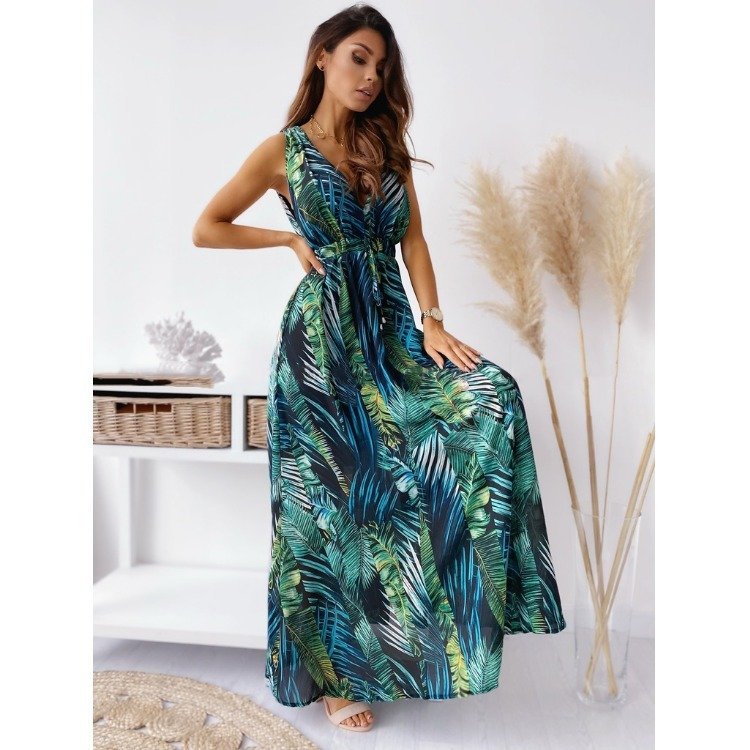 Printed Tie Dress Women - Image 3