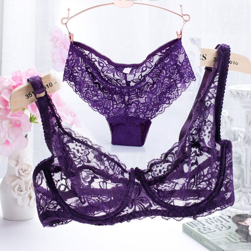 Flirting French Ultra-Thin Lingerie Bras And Panties Set For Women - Image 3