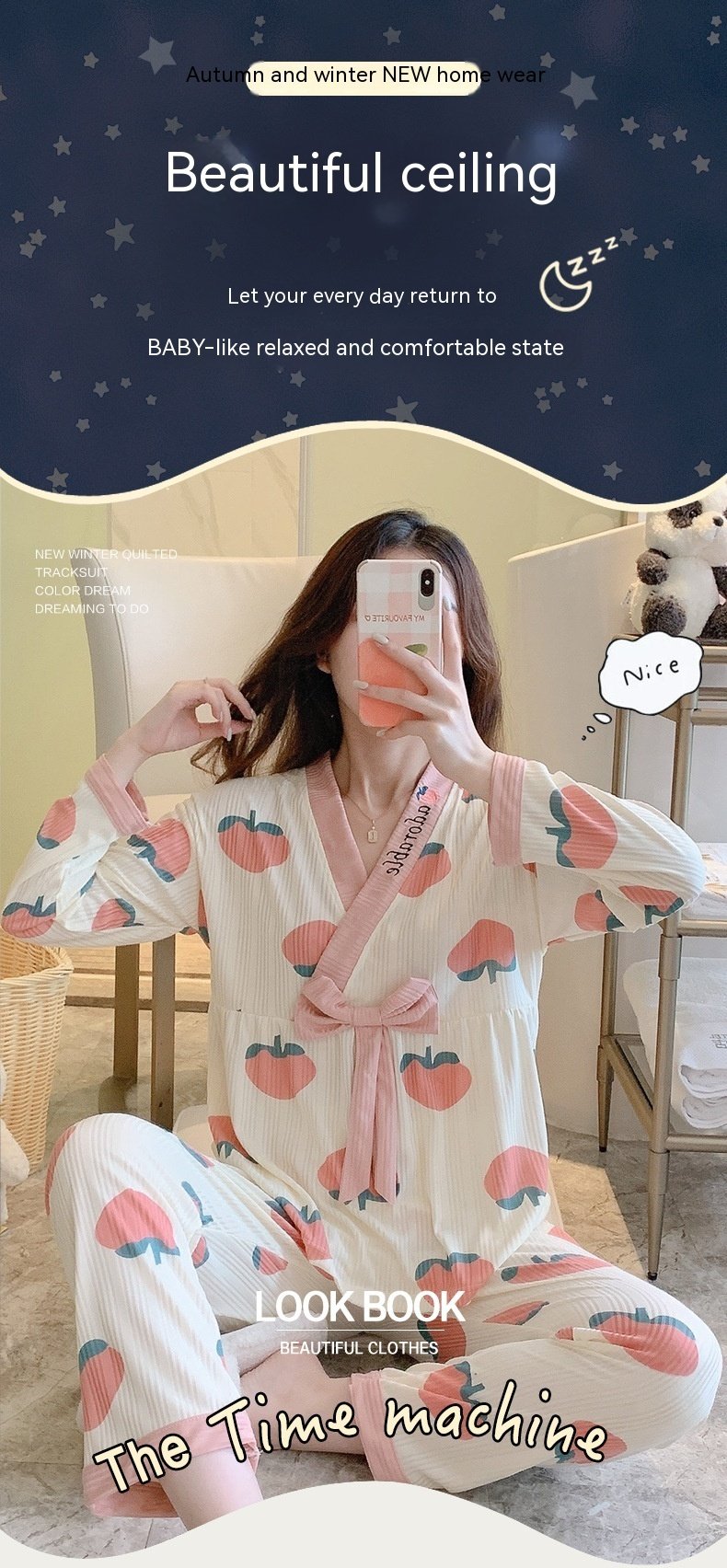 Sweet Peach Home Wear Suit Women - Image 5