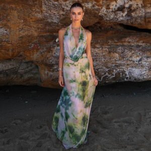 2pcs-tie-dye-printing-deep-v-neck-suits-fashion-halter-backless-long-dresses-for-beach-party-womens-clothing