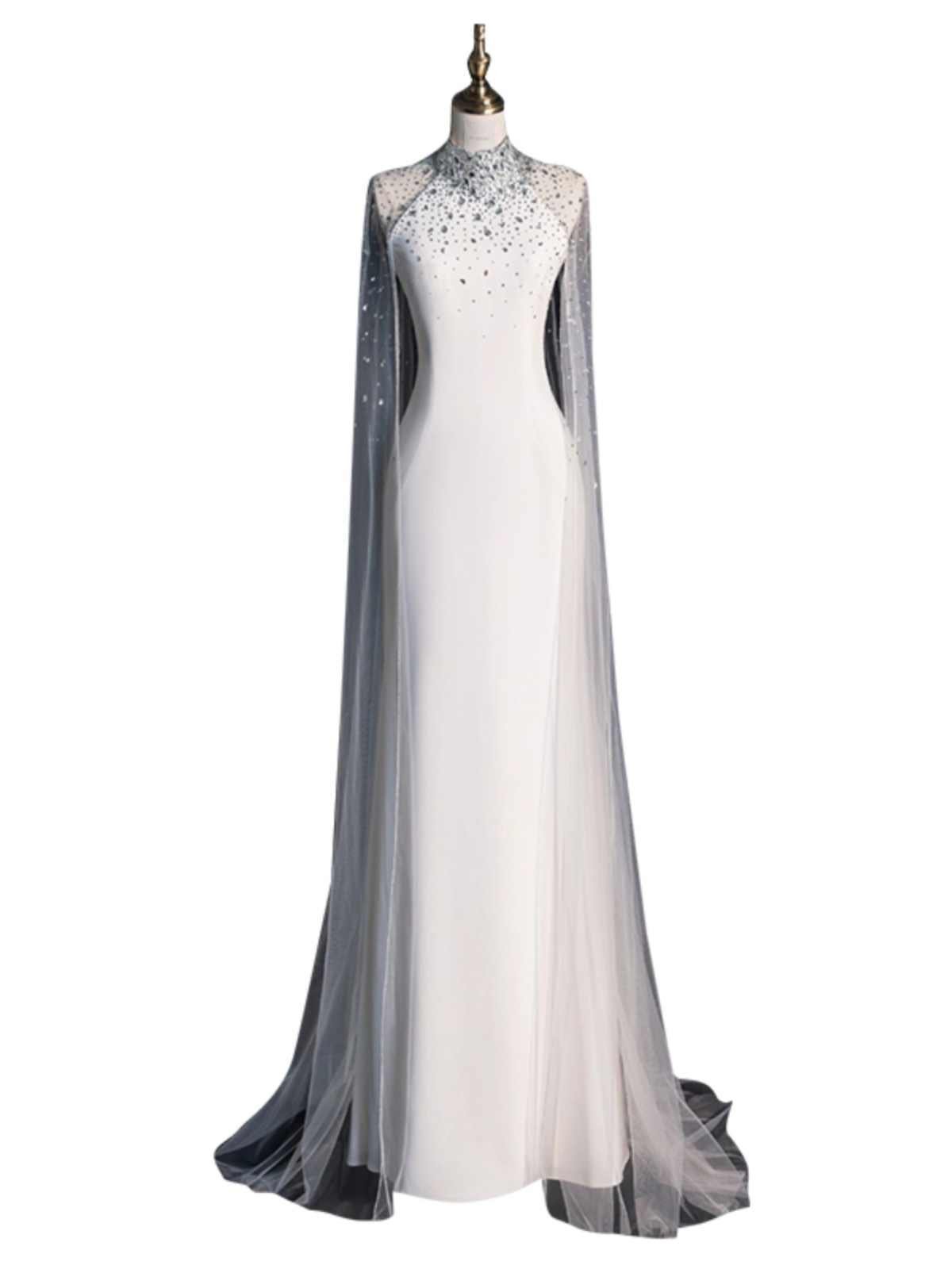 Light Wedding Dress White Satin Fishtail Bridal Morning Gown - Image 6