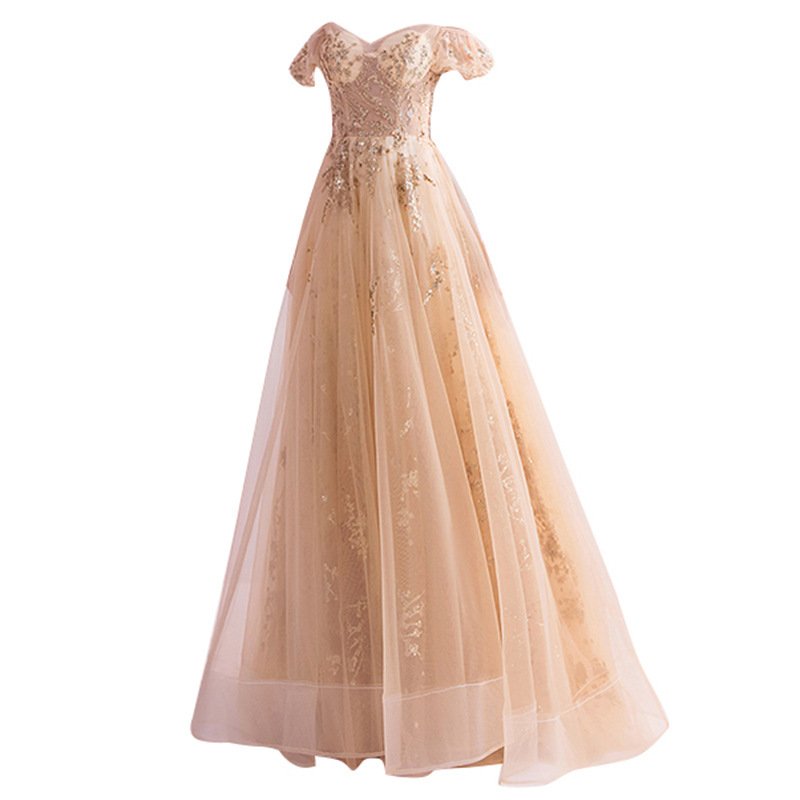 Women's Fashion Casual Gold Bridal Dress - Image 5